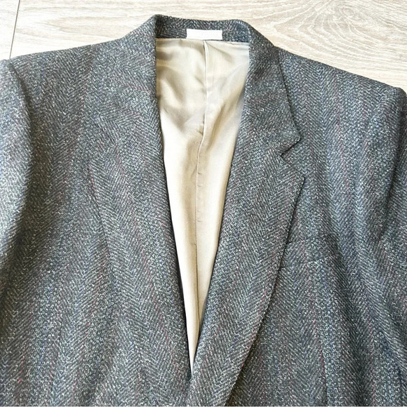 Vintage Wm.H.Leishman Pure Wool Herringbone Tweed Blazer - Picture 5 of 16